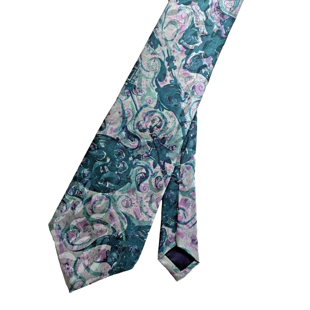 Liberty Of London Necktie Mens Blue Paisley Silk Designer Classic Adjustable